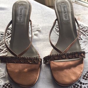 Bronze Colored Slip On Sandals